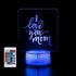 I Love you Multicolor 3D Night Light